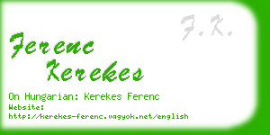 ferenc kerekes business card